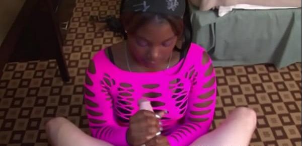 Glam ebonies tugjob for her white bf closeup